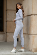 Tracksuit with striped top - crafted - Grey