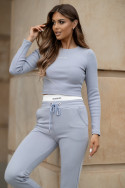 Tracksuit with striped top - crafted - Grey