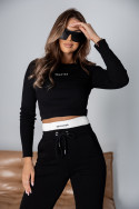 Tracksuit set with a striped top - crafted - Black
