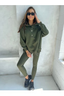 Komplet dresowy damski 3w1 z napami - Khaki - 4359