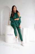 Women's 3-in-1 tracksuit set with press studs - Bottle green - 4359