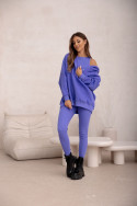 Damen 3-in-1 Trainingsanzug-Set mit Druckknöpfen - Lila - 4359