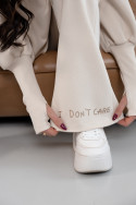 Women's tracksuit - I don't care - Beige - 5339