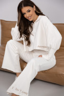 Women's tracksuit - I don't care - Ecru - 5339