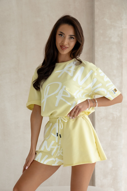 "Neon Vibe" set - Women's set with neon print - Yellow - 5373