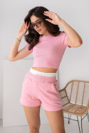 Damen Set "Soft Mood" mit Top und Shorts - Puderrosa - 5374