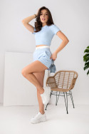 Women's set "Soft Mood" with top and shorts - Blue - 5374