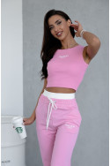 Women's set with sleeveless top - Follow My Bright - Powder Pink - 5395