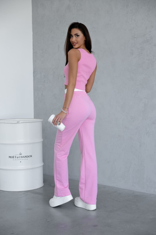 Women's set with sleeveless top - Follow My Bright - Powder Pink - 5395