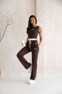 Women's set with sleeveless top - Follow My Bright - Chocolate - 5395