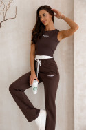 Women's set with sleeveless top - Follow My Bright - Chocolate - 5395