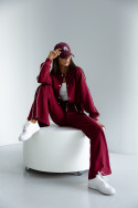 Tracksuit set with buttons – burgundy