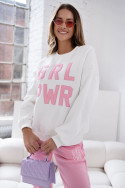 Damen Frühlings-Trainingsanzug-Set mit Stickerei Grl Pwr - Pink
