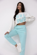 Damen Frühlings-Trainingsanzug-Set mit Stickerei Grl Pwr - Turquase