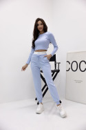 Tracksuit with striped top - crafted - Blue