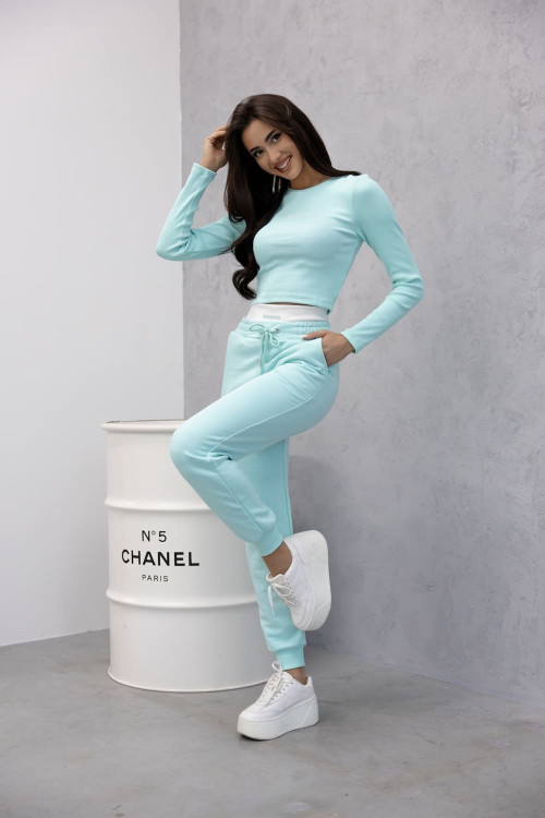 Tracksuit with striped top - crafted - Mint