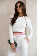 Tracksuit with striped top - crafted - Ecru