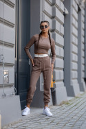 Tracksuit with striped top - crafted - Chocolate