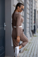 Tracksuit with striped top - crafted - Chocolate